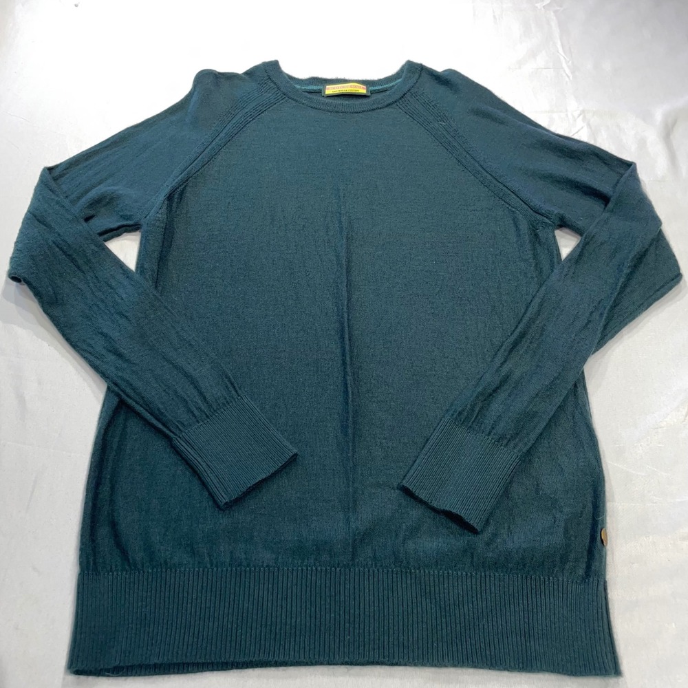 Scotch & Soda Womens 100% Wool Crewneck Sweater Teal Green XL 152393-19-FWMM-D60